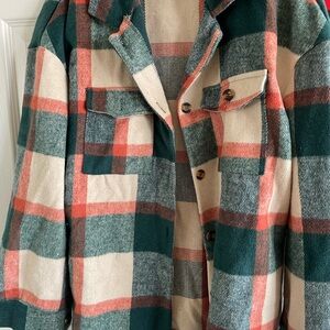 Women’s Plaid Button-Up Jacket